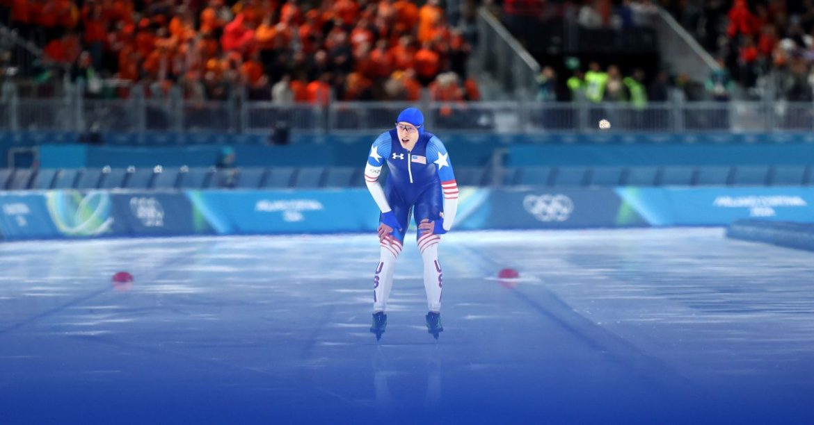 U.S. Speedskater Jordan Stolz Sets a New Olympic Record in His First Milano Cortina Race